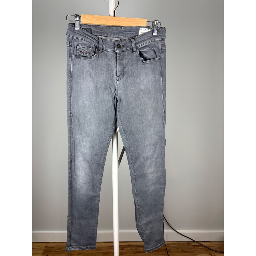 Diesel Hi-Vy Super Slim Straight Jeans Grey Wash 0883B Stretch W29 L30 Womens